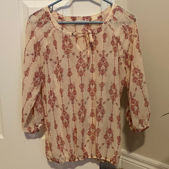 Sheer blouse 3/4 sleeve - Picture 1 of 6